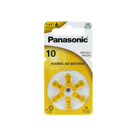 Panasonic klausos aparatų baterijos 10 dydis, 60 vnt. (cinko–oro)