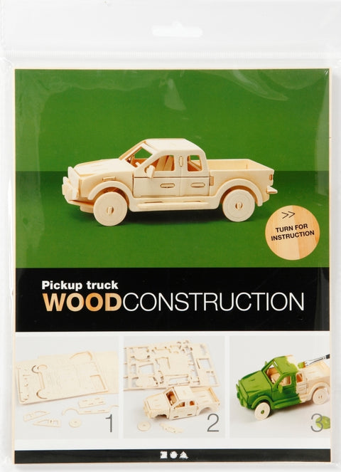 3D medinis konstruktorius „Pikapas“ – surenkamas automobilio modelis 19,5×8×12 cm | Creativ
