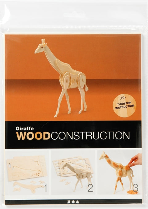 Žirafa – 3D medinis konstruktorius, Creativ, 25 cm aukščio modelis
