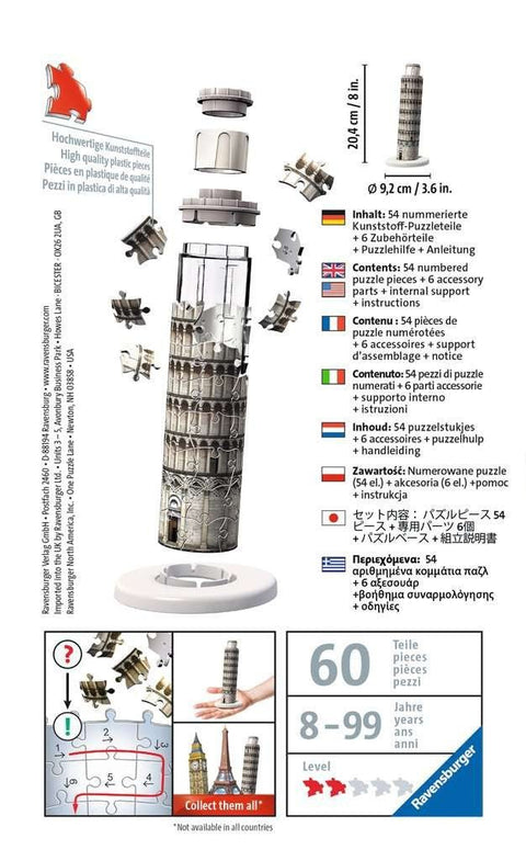 3D Puzzle Mini Building Pisa - RAVENSBURGER dėlionėHOBI.LT 🇱🇹