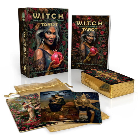 W.I.T.C.H. Tarot kortos su paauksuotais kraštais, vadovu ir maišeliu
