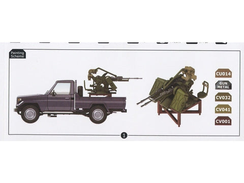 3R Artimųjų Rytų 2 pikapai su ZPU-2, plastikinis modelis 1:72 TK7005