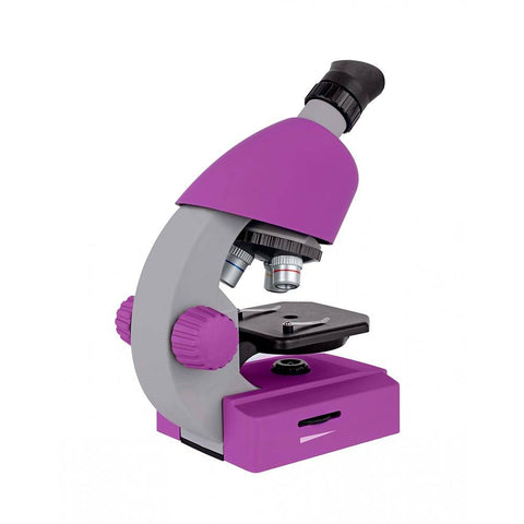 Mikroskopas vaikams Bresser Junior 40x-640x violetinis