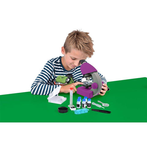 Mikroskopas vaikams Bresser Junior 40x-640x violetinis