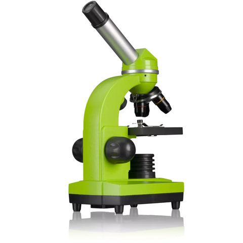 Mikroskopas mokiniams Bresser Junior 40x–1600x su priedais, žalias