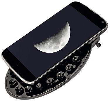 Reflektorinis astronominis teleskopas su telefono laikikliu ir mėnulio kamera