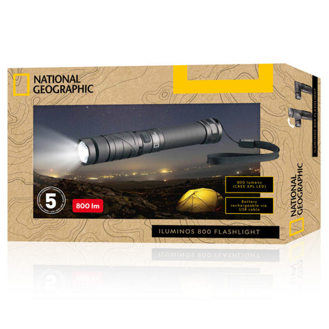 Įkraunamas LED žibintuvėlis National Geographic 800 lm su magnetu