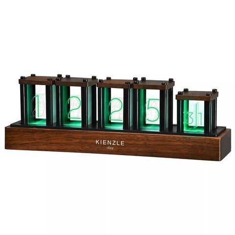 KIENZLE LED Nixie stalinis laikrodis – 1600 spalvų, medžio akcentai