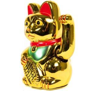 Maneki Neko laimės katė su judančia letenėle, fengšui dekoracija 20 cm