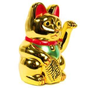Maneki Neko laimės katė su judančia letenėle, fengšui dekoracija 20 cm