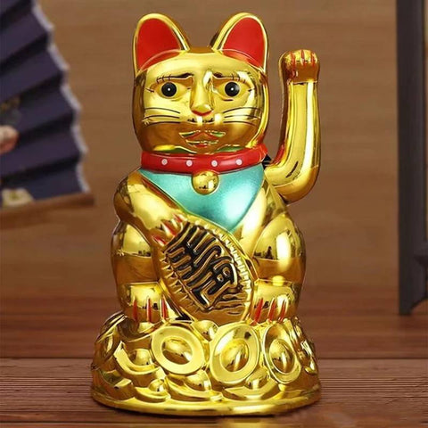 Maneki Neko laimės katė su judančia letenėle, fengšui dekoracija 20 cm