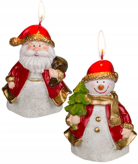 Dekoratyvinė kalėdinė žvakė Kalėdų senelis arba Senis besmegenis, 10 cm