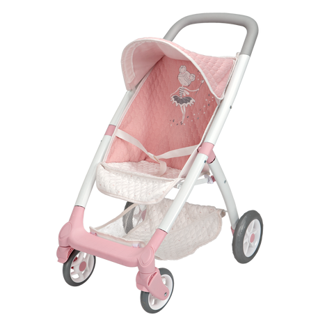 Arias lėlių vežimėlis Balerina, rožinis, sulankstomas, 63 cm