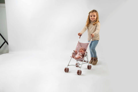 Arias lėlių sportinis vežimėlis „Meškiukas“ – sulankstomas rudas