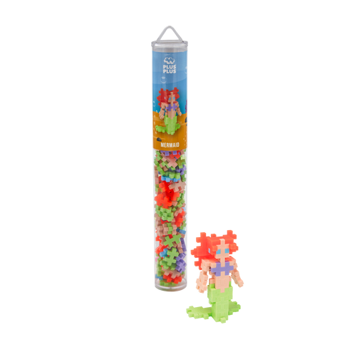 Plus-Plus Mini 3D konstruktorius „Undinėlė“ – 100 vnt., vamzdelis, 5–12 m.