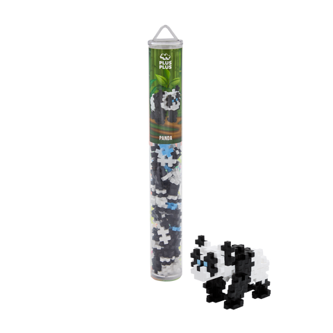 Plus-Plus Mini konstruktorius ZOO Panda, 100 det., 3D lavinamasis žaislas vaikams 5–12 m.