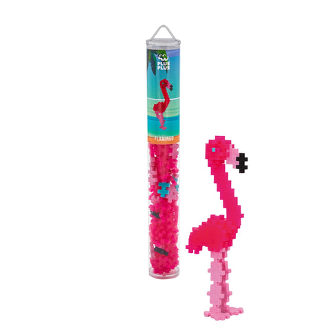 Plus-Plus Mini konstruktorius „Flamingas“ – 100 det., 3D kūrybinis rinkinys