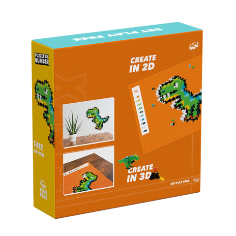 Plus-Plus dėlionė pagal skaičius T‑Rex dinozauras, 250 mini detalių, 5+