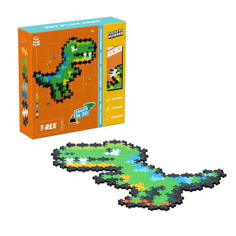 Plus-Plus dėlionė pagal skaičius T‑Rex dinozauras, 250 mini detalių, 5+