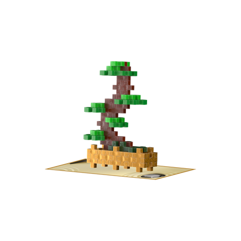 Plus-Plus Augalai Mini konstruktorius „Žaliasis bonsai“ – 49 detalės, 5+