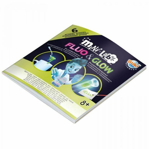 Švytinčios chemijos eksperimentų rinkinys vaikams 8+ su UV lempa