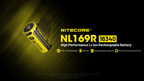Nitecore NL169R 16340 USB-C ličio baterija 950mAh