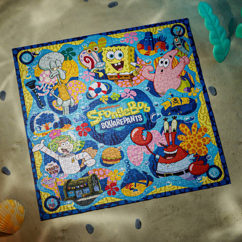 SpongeBob SquarePants 1000 detalių dėlionė – spalvingas Bikini Bottom