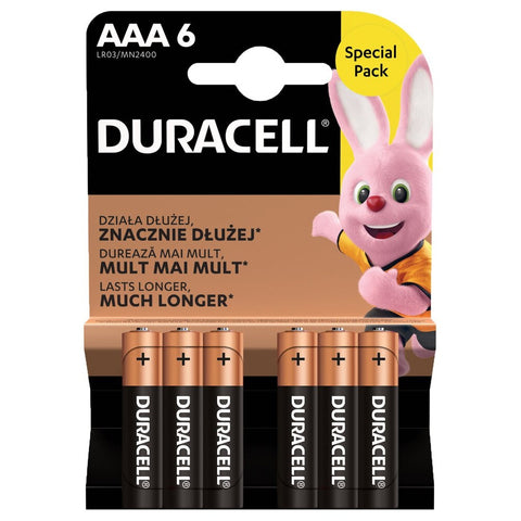 Duracell AAA šarminės baterijos 1.5V, 6 vnt. ilgalaikės