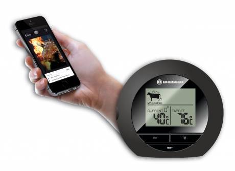 Bluetooth grilio termometras mėsai – temperatūra telefone iki 30 m