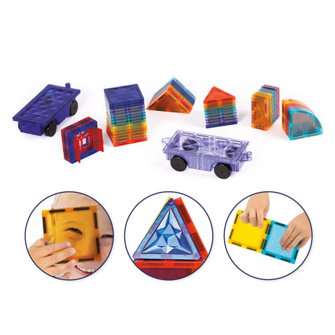 LUDI magnetinis konstruktorius su ratais – 61 dalis, vaikams 3–10