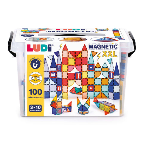 LUDI magnetinis konstruktorius vaikams, 100 dalių 2D/3D XXL