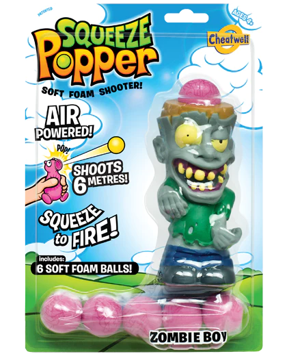 Minkštų kamuoliukų šaudyklė „Squeeze Popper“ Linksmasis zombis