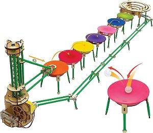 Medinis konstruktorius „Bounce Marble Run“ su motorizuotu keltuvu