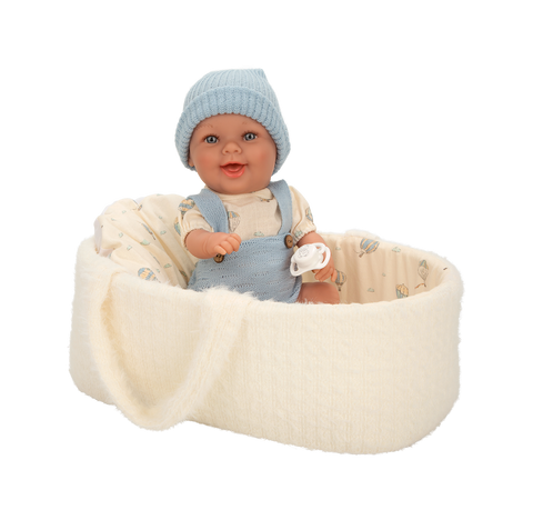 Arias realistiška kūdikio lėlė berniukas 33 cm su balta nešykle vaikams