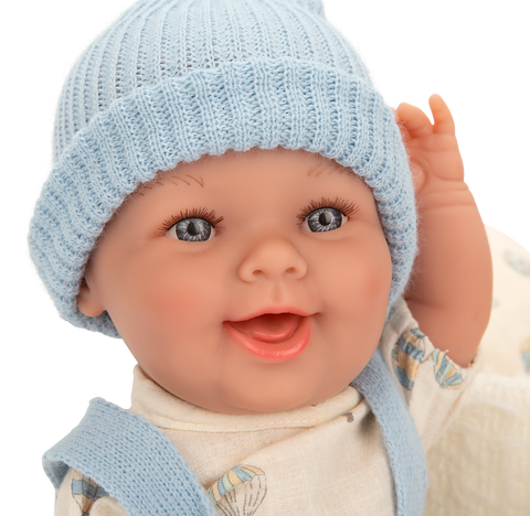 Arias realistiška kūdikio lėlė berniukas 33 cm su balta nešykle vaikams