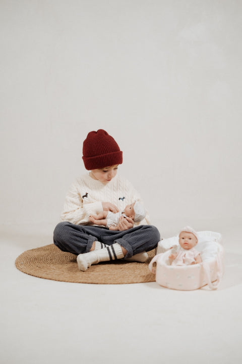 Realistinė kūdikio lėlė su rožine nešykle, 26 cm
