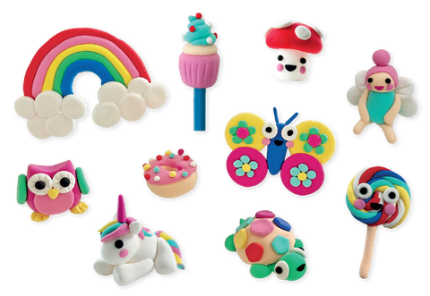 Floss & Rock Vaivorykštės fėja – džiūstančio modelino rinkinys 6+, 10 figūrėlių