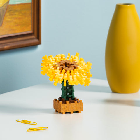 Plus-Plus Mini konstruktorius „Van Gogho Saulėgrąžos“ – 350 detalių kūrybinis rinkinys 7–12 m.