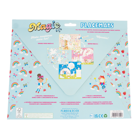 Vandeniu spalvinami padėkliukai „Vaivorykštės fėja“ – daugkartinis vandens piešimo rinkinys vaikams 3+, Floss & Rock