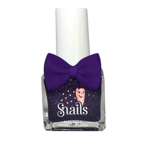 Snails Petite nuplaunamas vandens pagrindo nagų lakas vaikams Tutu, tamsiai violetinis su blizgučiais, 5 ml