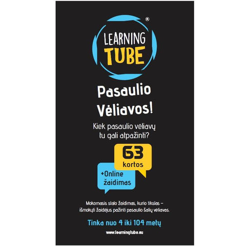 Mokomasis kortų žaidimas „Pasaulio vėliavos“ vaikams 4+ (LT, QR)