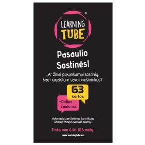 Mokomasis stalo žaidimas „Pasaulio sostinės“ – kortos, QR klausimai, 6+