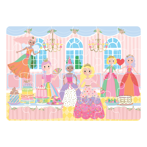 Princesių mini dėlionė vaikams 3+ (24 det.) kelioninė dėžutė, 34,4x24,2 cm