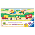 Ravensburger medinė dėlionė „Pirmosios transporto priemonės“, 5 det., nuo 1,5 m.