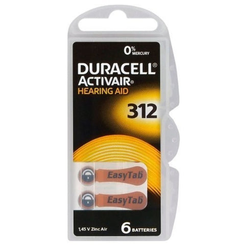 Duracell 312 klausos aparatų baterijos, 60 vnt., ilgai veikiančios