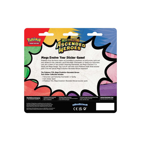 Pokemon Ascended Heroes lipdukų rinkinys su Gastly promo korta