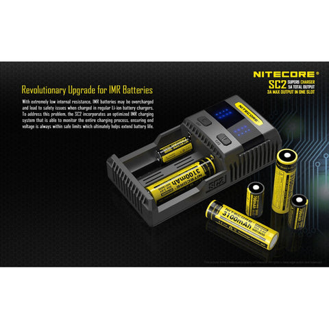 Nitecore SC2 išmanus universalus 3A baterijų įkroviklis