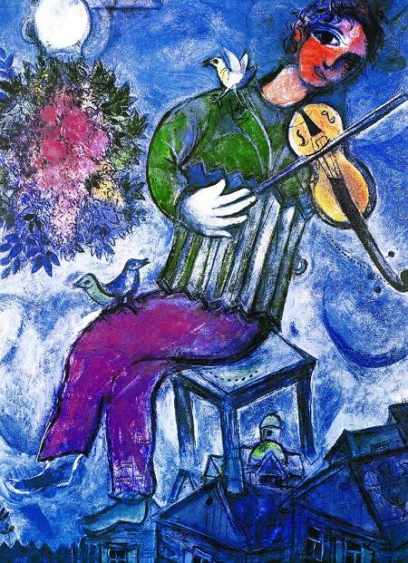 Marc Chagall „Mėlynasis smuikininkas“ 1000 dalių dėlionė 50x70 cm