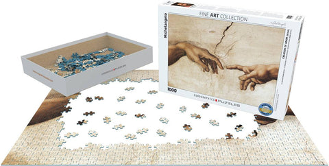 Michelangelo „Adomo sukūrimas“ 1000 detalių dėlionė, muziejinė kokybė