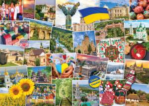 Ukrainos žemėlapio dėlionė 1000 detalių – aukšta kokybė, 13+